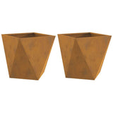 Planter 2 pcs Rusty 40 x 40 x 40 cm Weathering Steel 883835