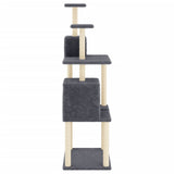 Cat Tree with Sisal Scratching Posts Dark Grey 167 cm 172069