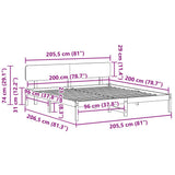 Bed Frame with Headboard White 200 x 200 cm Solid Pine Wood 872093