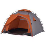 ZNTS Camping Tent Dome 4-Person Grey and Orange Quick Release 4004244