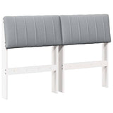 Upholstered Headboard Light Grey 120 cm Solid Pine Wood 879243