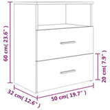 Bed Cabinets 2 pcs Grey Sonoma 50x32x60 cm 815861