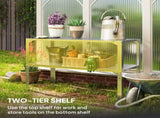 2 Tier Potting Bench Table, Galvanised Steel Garden Planting Work Bench Workstation with Storage T3398P323892