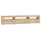 TV Cabinet with LED Lights Sonoma Oak 195x35x40 cm 3152740