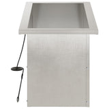 Garden Planter with LED 2 pcs Silver 30 x 60 x 30 cm 8008093