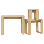 ZNTS Nesting Tables 3 pcs Sonoma Oak Engineered Wood 808606