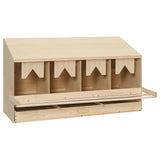 ZNTS Chicken Laying Nest 4 Compartments 106x40x59 cm Solid Pine Wood 170657
