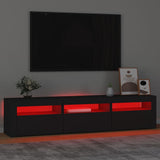 TV Cabinet with LED Lights Black 180x35x40 cm 3152755