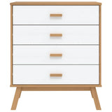 Drawer Cabinet OLDEN White and Brown Solid Wood Pine 358590