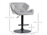 Bar Stools Set Of 2, Luxurious Velvet-Touch Barstools with Metal Frame Footrest Round Base Triangle T3398P378038