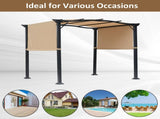 Outdoor Retractable Pergola Garden Gazebo with Two Adjustable Side Canopy Overhead Sun Shade T3398P317626