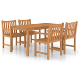 Garden Dining Set Warm Wood Finish Solid Teak Wood Medium Durable 3059939