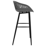 7 Piece Bar Set Black and Grey 3057475