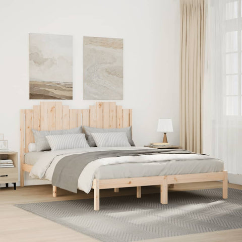 ZNTS Extra Long Bed Frame without Mattress 160x210 cm Solid Wood 3309217