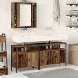Bathroom Vanity Units with Shelf 3 pcs Brown Engineered wood 3332546