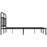 Metal Bed Frame without Mattress with Headboard Black 140x200cm 352579