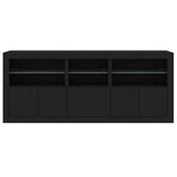 Sideboard with LED Lights Black 162x37x67 cm 3208996