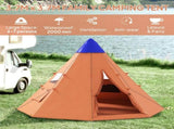 6 Men Tipi Tent with Carry Bag - Orange T3398P348698