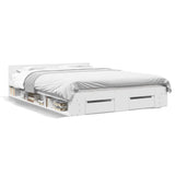 Bed Frame with Drawers without Mattress White 140x190 cm 3280762