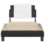 Bed Frame without Mattress "Zadar" Black and White 90x200 cm Faux Leather 3208161