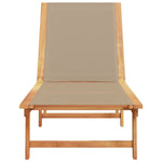 ZNTS Sun Lounger Taupe Solid Wood Acacia and Textilene 4008415