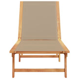 ZNTS Sun Lounger Taupe Solid Wood Acacia and Textilene 4008415