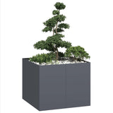 Planter Anthracite 100x100x80 cm Steel 860824