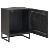 Handmade Bedside Cabinet Black 40 x 30 x 50 cm Solid Mango Wood 42020078