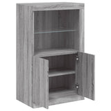 Side Cabinet with LED Lights Grey Sonoma Engineered Wood 836628