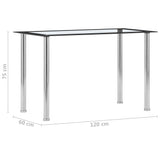 Dining Table Black and Transparent 120x60x75 cm Tempered Glass 281851