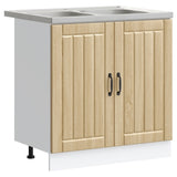 Kitchen Cabinet with Door Lucca 2 pcs Brown 80 x 46 x 81.5 cm 3315014