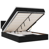 Ottoman Bed with Mattress & LEDs Black 140x200cm Velvet 3312556
