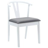 Dining Chair 2 pcs White and Grey Solid Rubber Wood 42020406