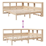 Bookcase Bed without Mattress 150x200 cm Solid Wood Pine 3324314