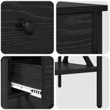 Bedside Cabinet with Drawer 2 pcs Black oak 40 x 42 x 45 cm 871227