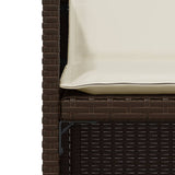 3 Piece Bistro Set with Cushions Brown Poly Rattan 365065