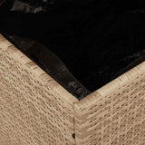 Garden Storage Box Beige 110x50x54 cm Poly Rattan Acacia Wood 365957