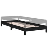 Stack Bed without Mattress Black 75x190 cm Small Single Solid Wood Pine 820411