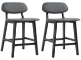 Bar Stools Set of 2, Breakfast Bar Chairs, PU Leather Upholstered Kitchen Stools with Backs, T3398P342291