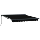 Retractable Awning Manual Black 350 x 250 cm Fabric, Metal 3330336