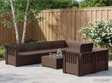 7-Seater Garden Sofa Rattan Look PP Brown 3444139