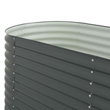 45521 Garden Raised Bed 400x80x81 cm Galvanised Steel Grey