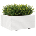 ZNTS Garden Planter White 100x100x49.5 cm Solid Wood Pine 3282540