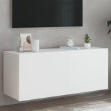 TV Wall Cabinet with LED Lights White 100x35x41 cm 837323