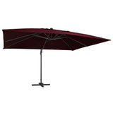 Cantilever Garden Parasol with LED Lights Bordeaux Red 400x300 cm 312318