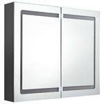 ZNTS LED Bathroom Mirror Cabinet Grey 80x12x68 cm 326513