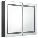 LED Bathroom Mirror Cabinet Grey 80x12x68 cm 326513