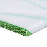 Mattress Topper White and Green 70 x 200 x 6 cm Jaquard Fabric 4106165