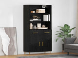 Highboard Black Oak 69.5 x 34 x 180 cm Engineered Wood 3416100