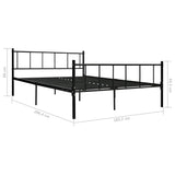 Bed Frame without Mattress Black Metal 180x200 cm Super King 284641